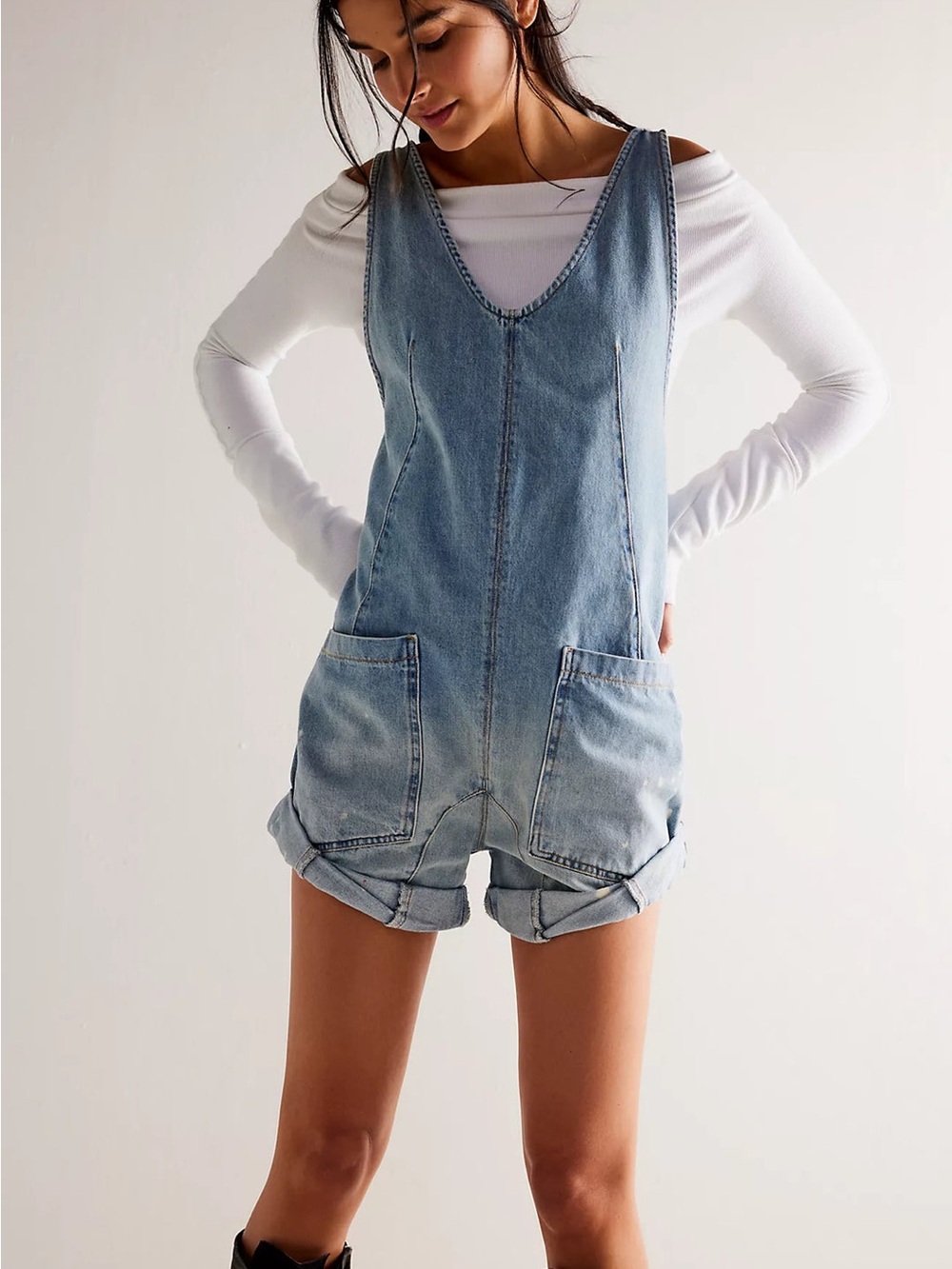 Free People- We The Free Light High Roller Shortall